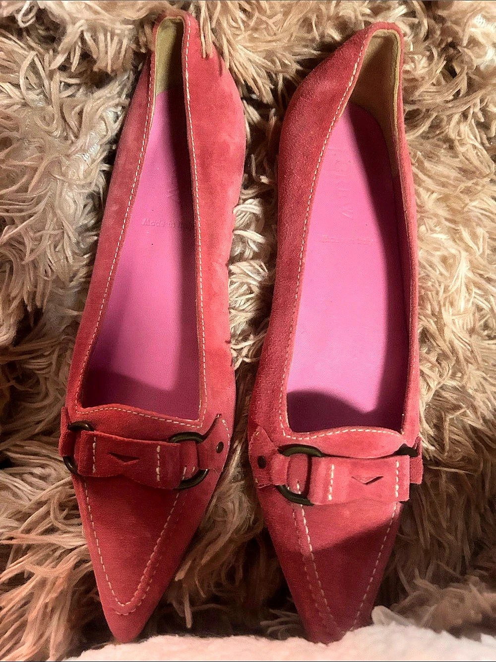 J.Crew Pointed Toe Buckle Flats Pink US 6